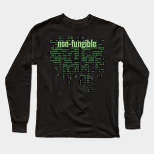 Crypto Tech Non-Fungible Digital Array Bright Green Long Sleeve T-Shirt